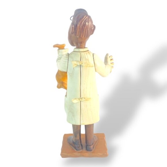 Vintage ROMER Italian Sculpture in Carved Wood12"-Pediatrician with Newborn Baby - Picture 3 of 17